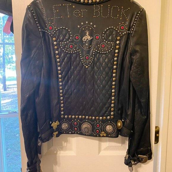 Double D Ranch Leather Jacket "Let er Buck" - Picture 12 of 12